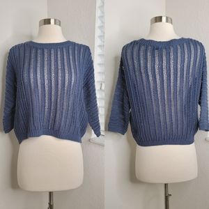 HALLHUBER Open Knit Crop Sweater XS.